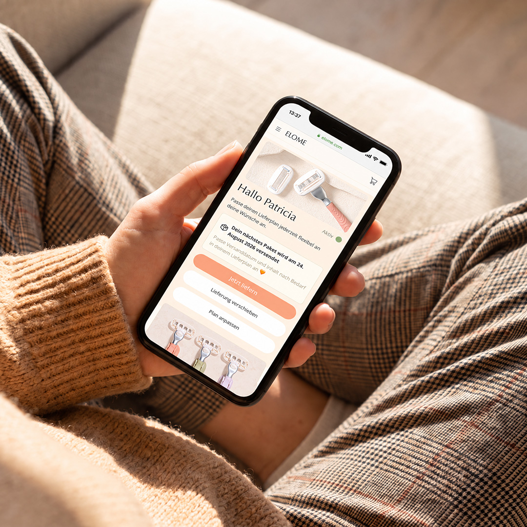 Elome Lieferplan in deinem Konto auf dem Smartphone